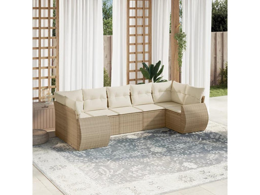 Beige Woven Resin Wicker Outdoor Furniture Set - dlz1766461598791