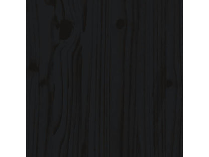 Black Solid Wood Bench, 80 x 38 x 45 cm